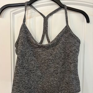 Beyond Yoga Spacedye Slim Racerback Cropped Tank in Gray/Black